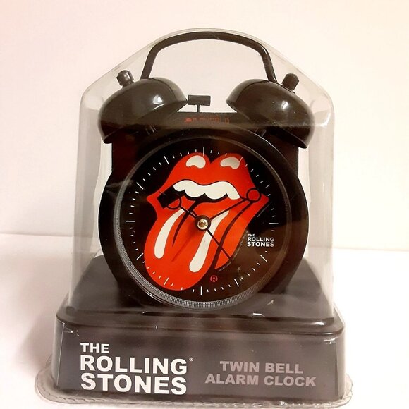 The ROLLING STONES Alarm Clock Tongue Logo Twin Bell Bioworld 2005 NEW NOS NIP - Picture 1 of 7
